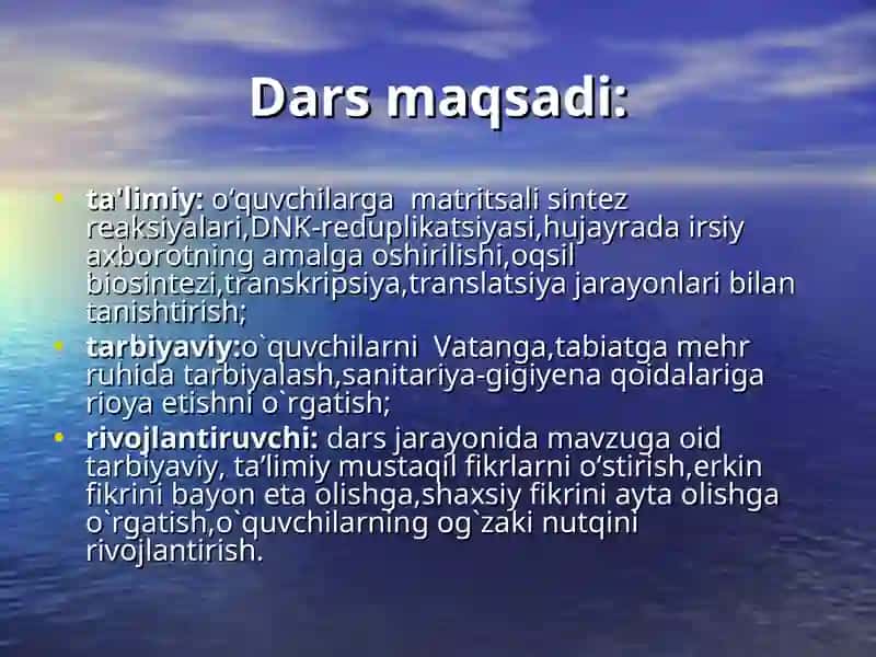 Hujayra-tiriklikning irsiy birligi 2