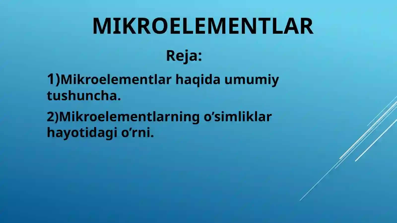 O’simliklar oziqlanishi va o’g’it fanidan taqdimoti 2
