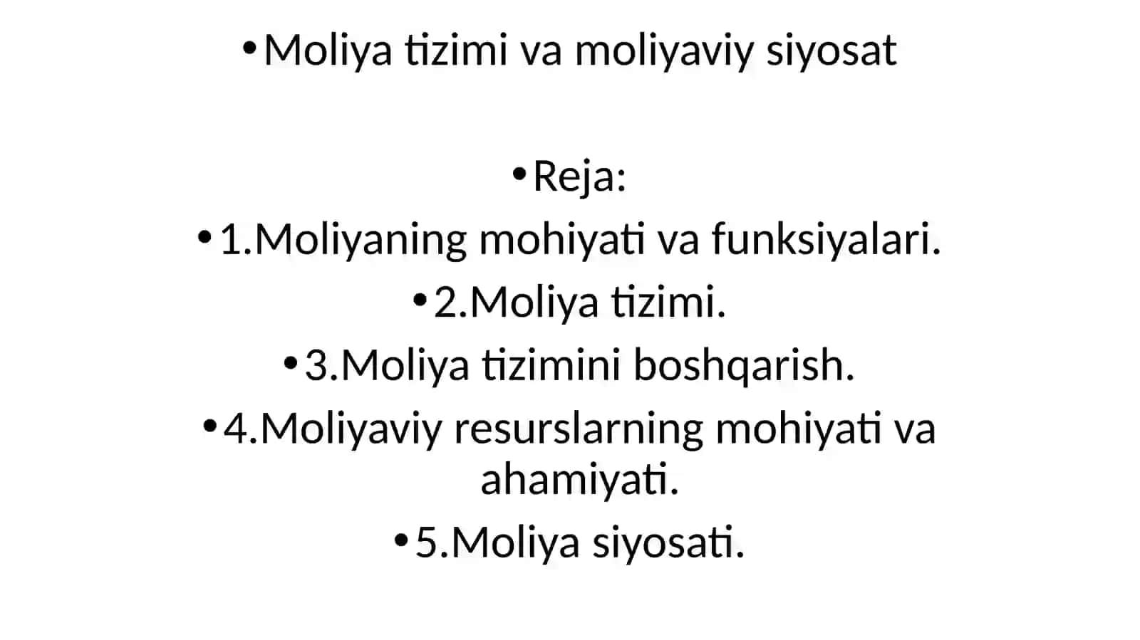 Moliyat izimlari va moliyaviy so'zat 2