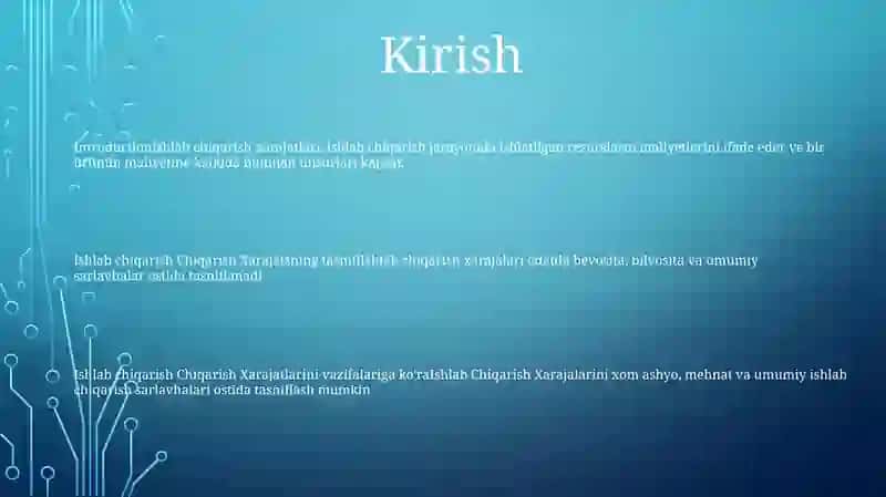 Ishlab Chiqarish Xarajatlari Va Klassifikatsiya 2