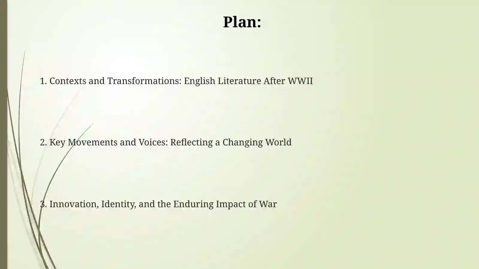 English literature after World WarII 2