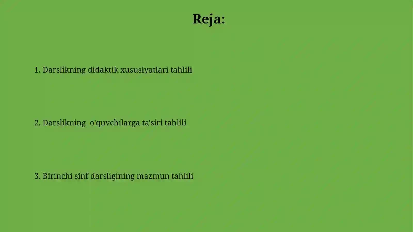 1 sinf tarbiya darsligini taxlil qilish 2