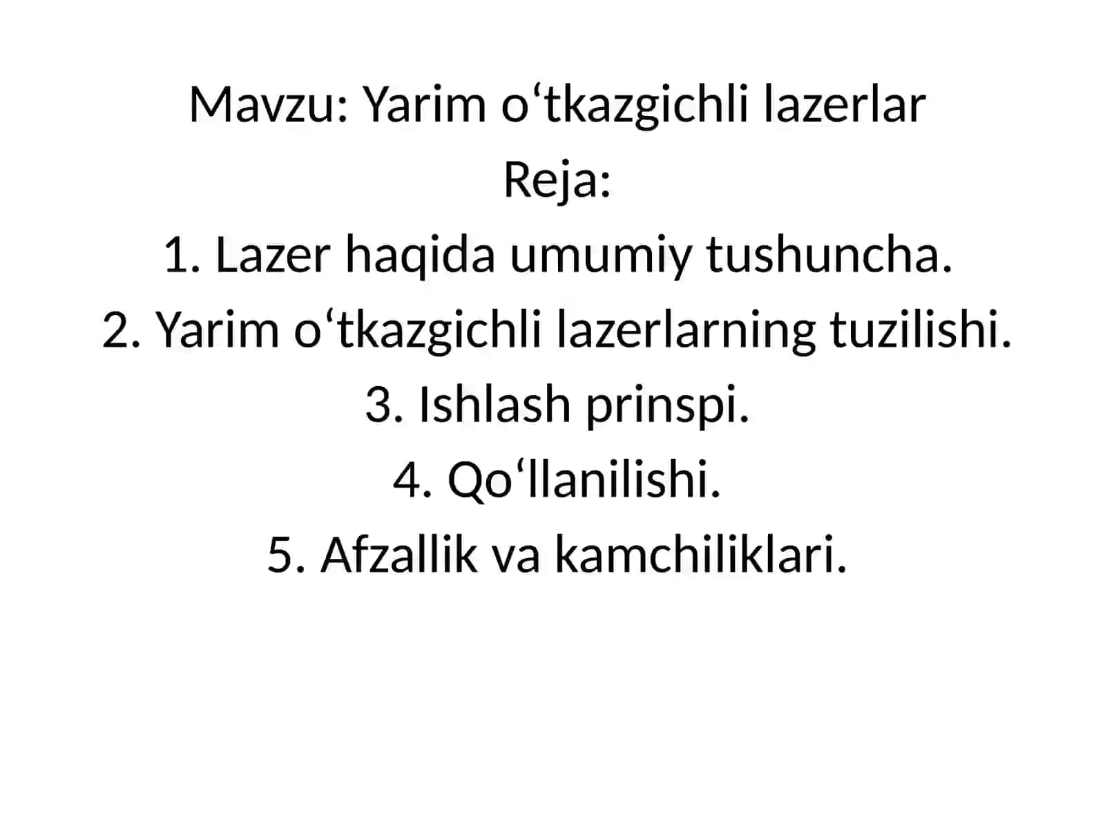 Yarimoʻtkazgichlilazerlar 2