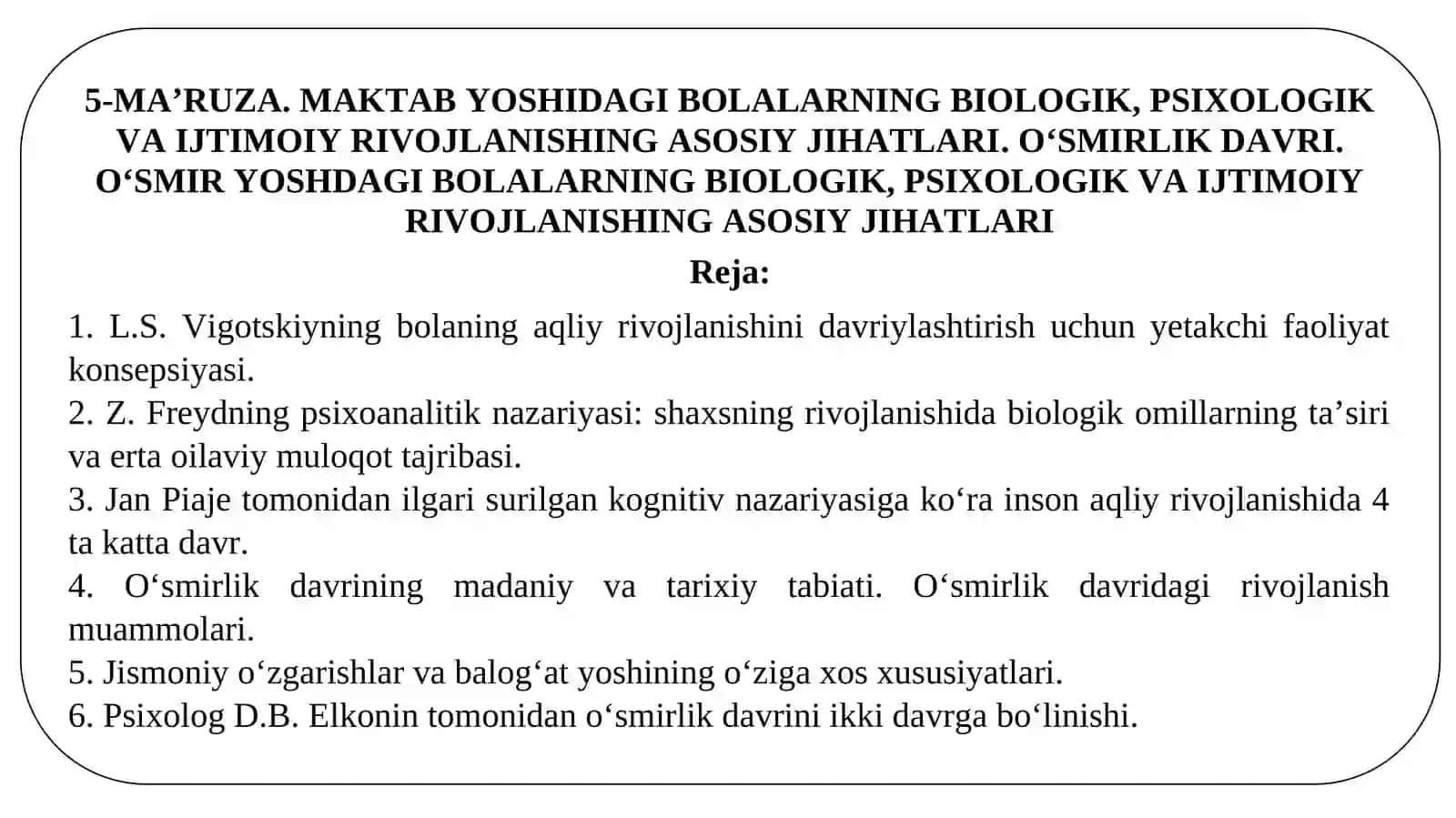 Takrorlash va muhokama qilish uchun savollar 2