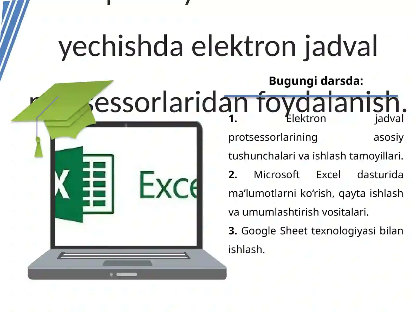 Elektron jadval protsessorlari 2