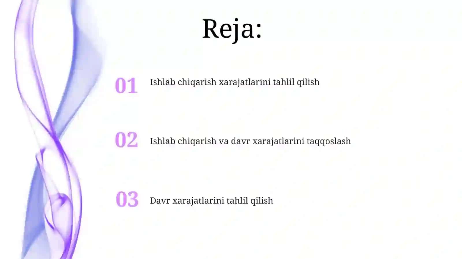 Ishlabchiqarish va davr xarajatlarini taqqoslash 2