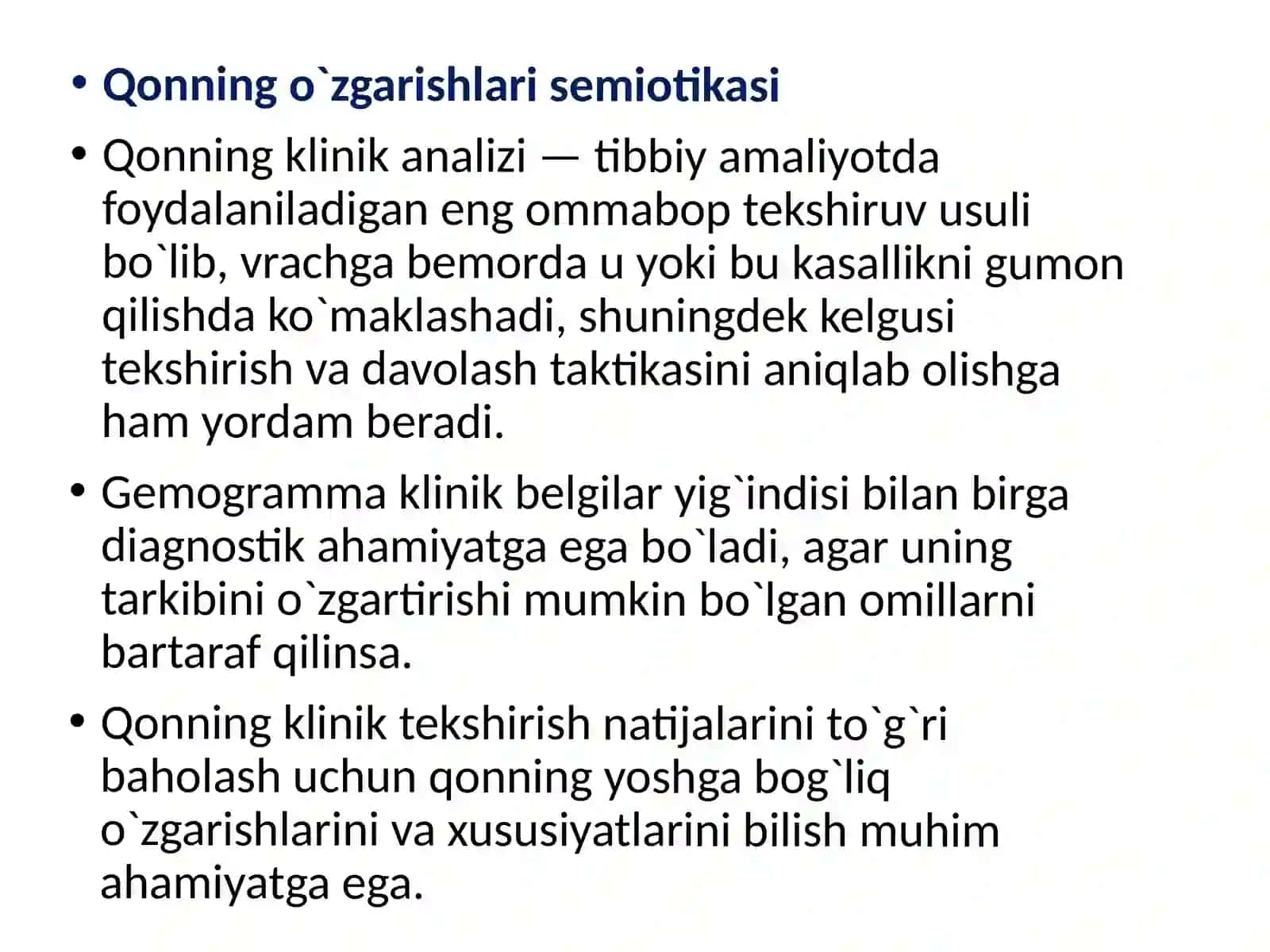 Qonning o`zgarishlari semiotikasi 2