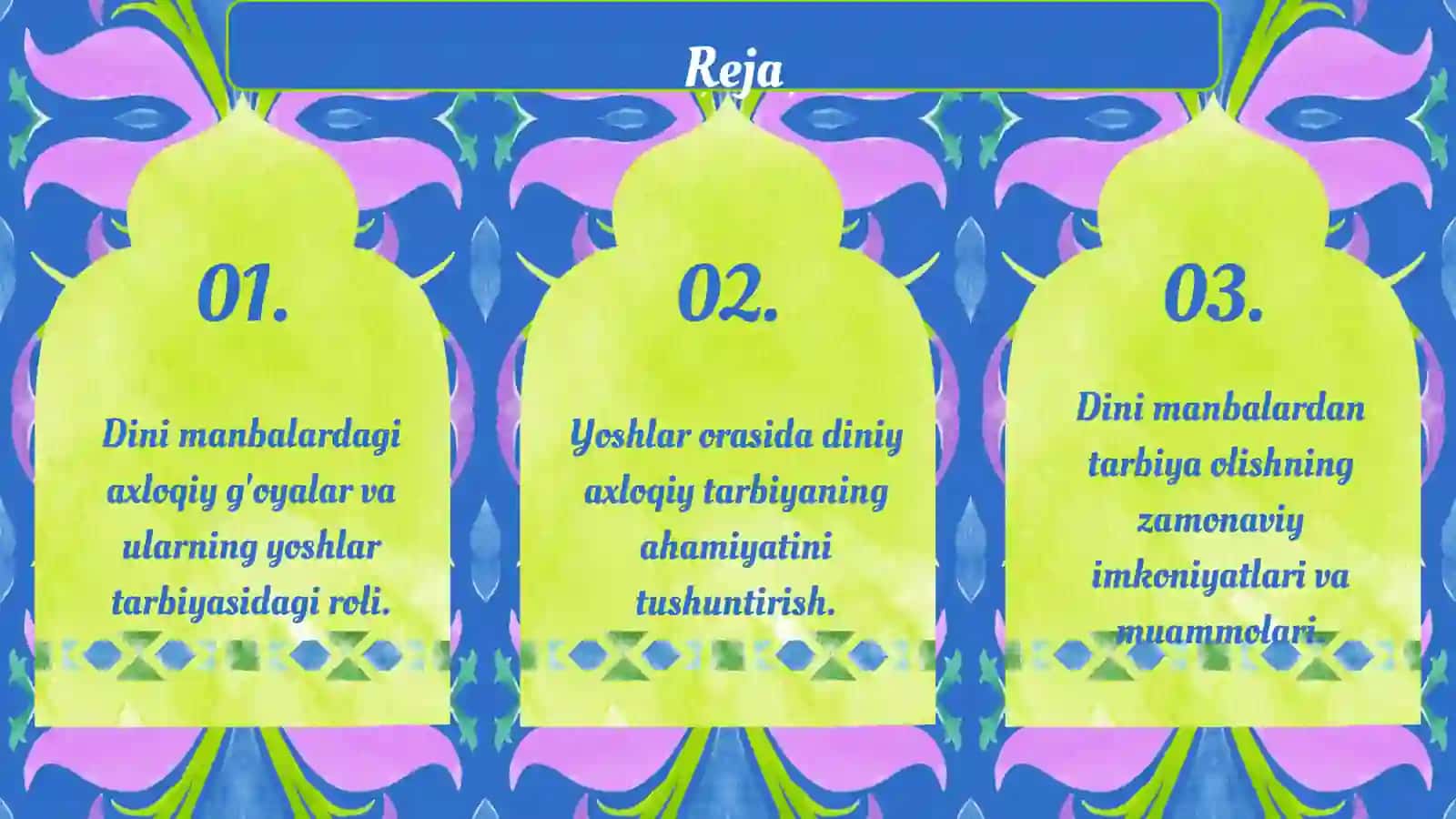 O'zbekiston yoshlarining diniy manbalardagi axloqiy tarbiyaga oid g'oyalarni o'rganishning ahamiyati 2