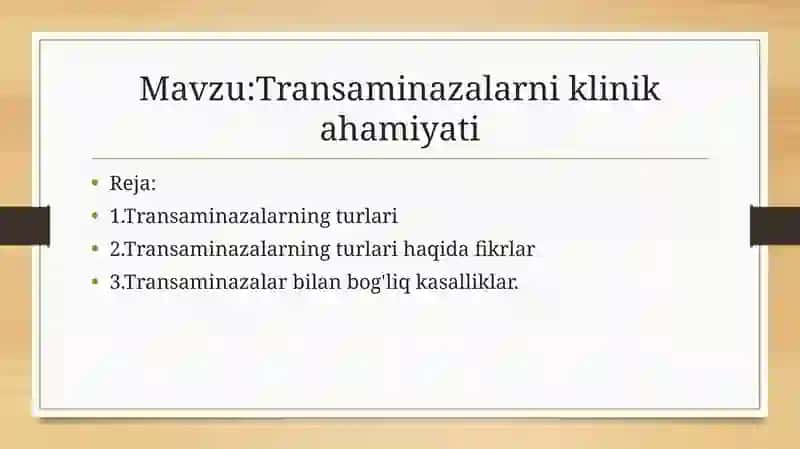 Transaminazalarni klinik ahamiyati 2