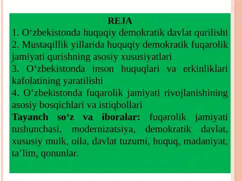 O‘zbekistoning eng yangi tarixi 2