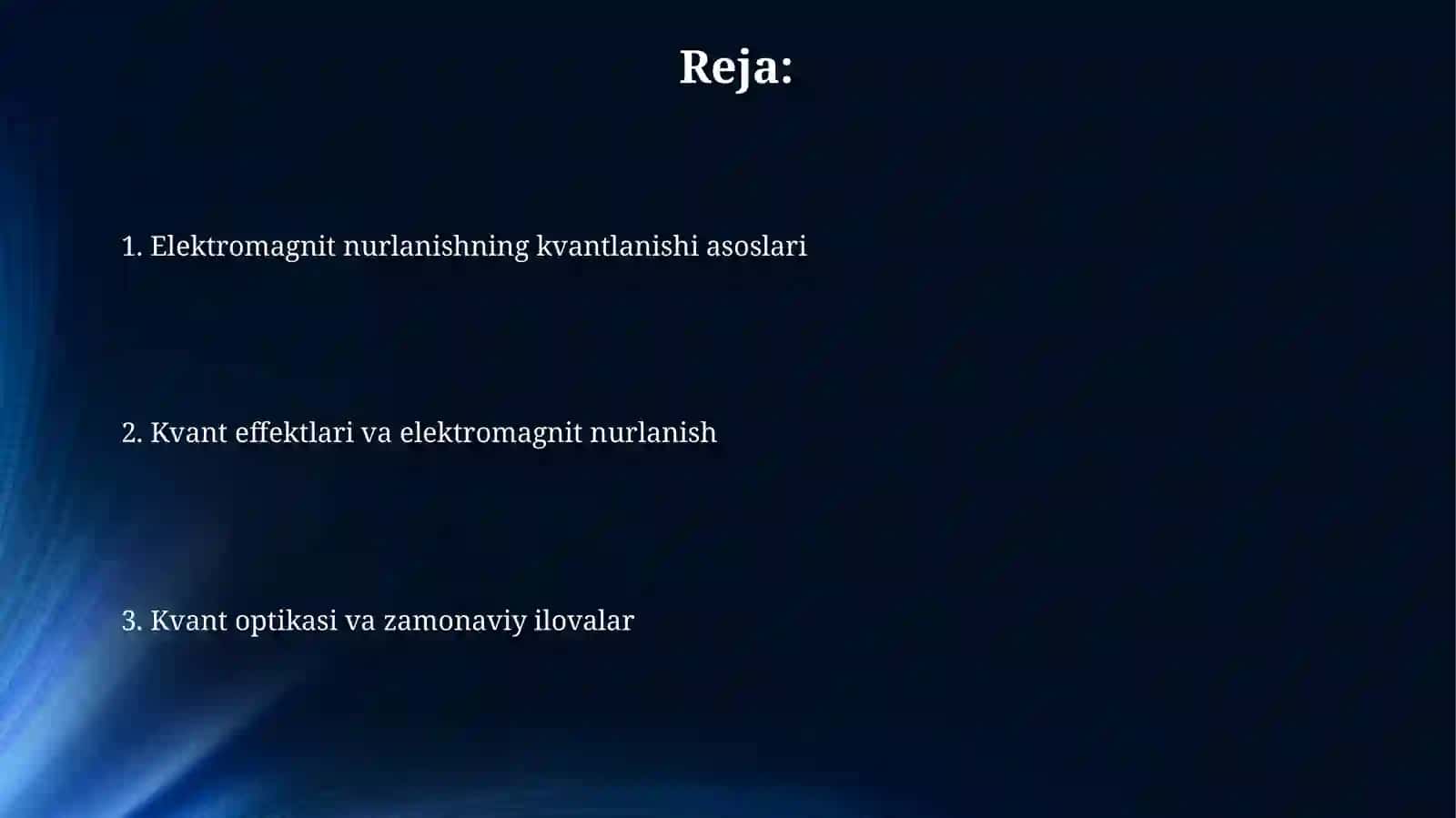 Elektromagnit nurlanishning kvatlanganligi 2