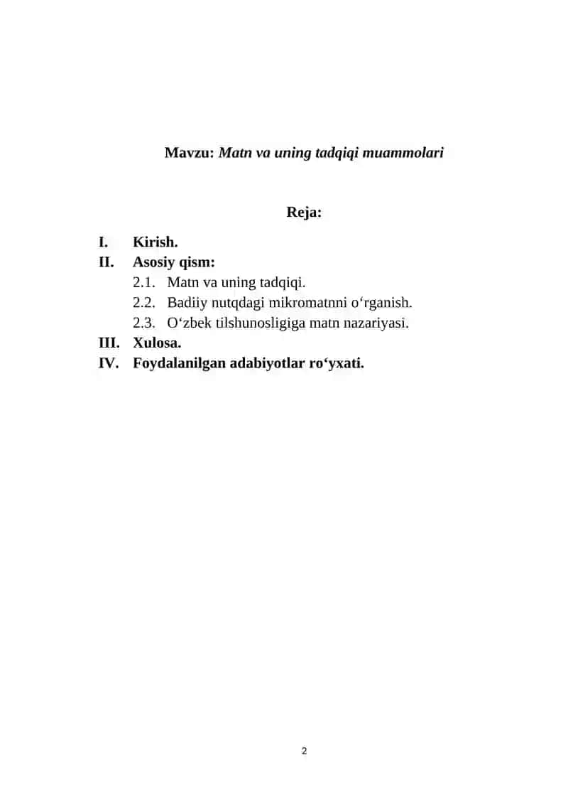 Matn va uning tadqiqi muammolari 2
