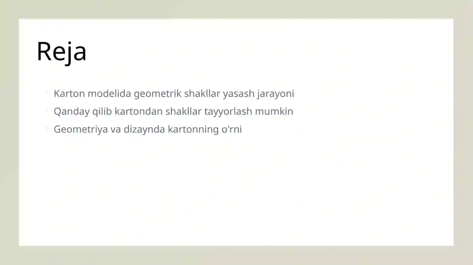 Karton Geometrik Shakllarni Yasash 2