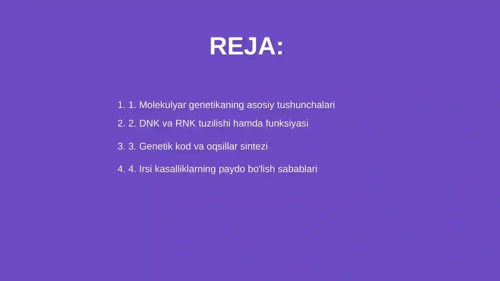 Molekulyar genetika asoslari va irsiy kasalliklar 2
