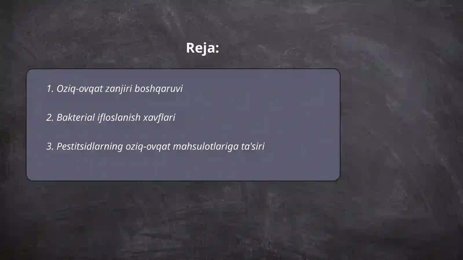 Oziq-ovqat xavfsizligi 2