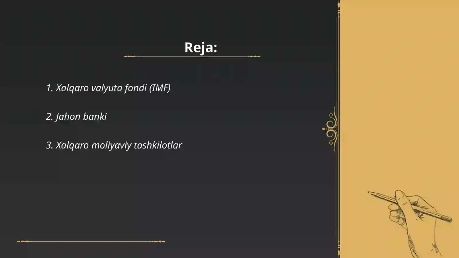 Xalqaro moliya tuzilmari 2