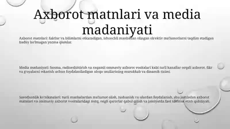 Axborot Matnlar Bilan Ishlash Va Media Madaniyat 2