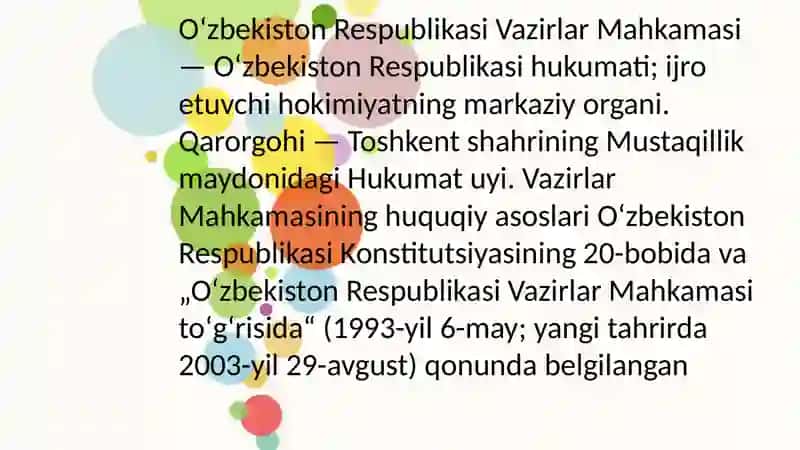 Oʻzbekiston Respublikasi Vazirlar Mahkamasi 2