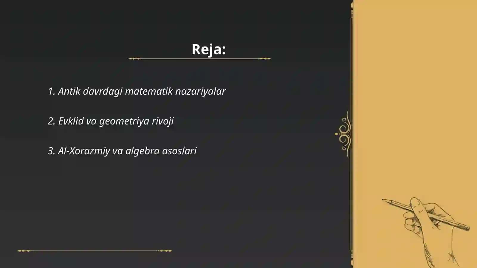 Antik davrdagi matematik nazariyalar 2