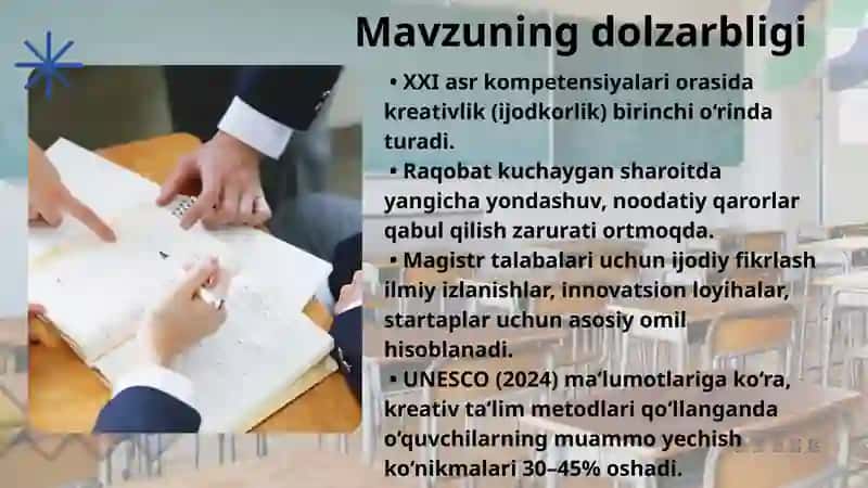 IJODIY FIKRLASHGA O‘RGATUVCHI METODLAR 2