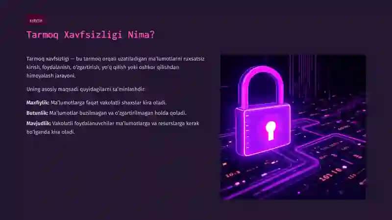 Tarmoq Xavfsizligi Muammolari va Himoya Usullari 2