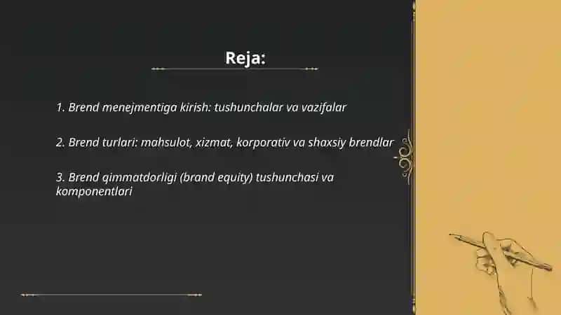 BREND MENEJMENTI FANIGA KIRISH 2