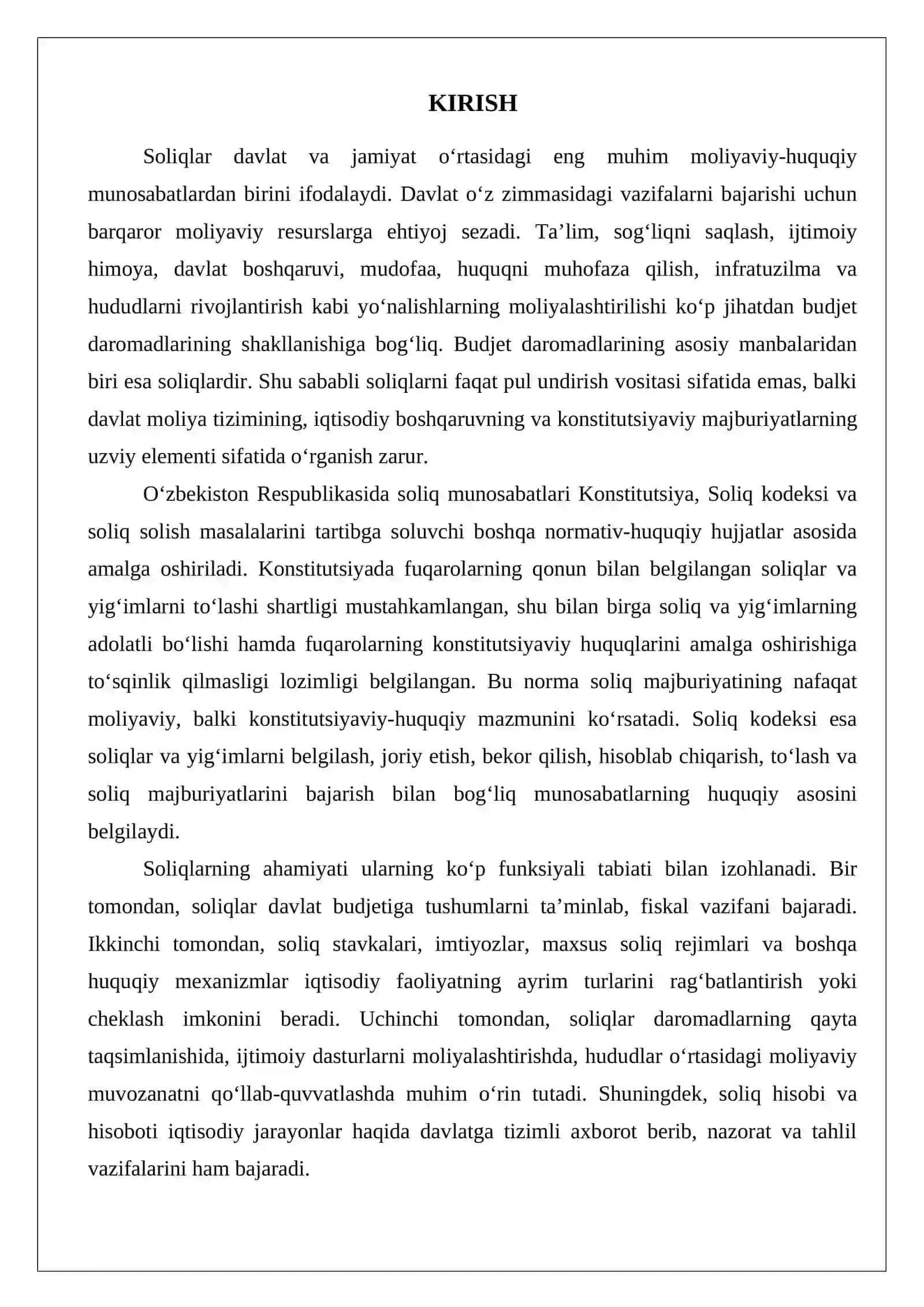 Soliqlarning ahamiyati va xususiyatlari 2