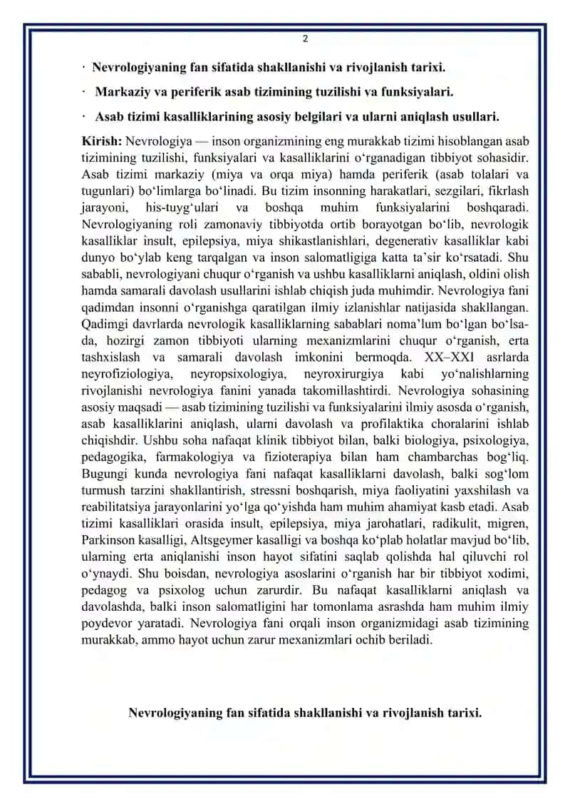 Nevrologiya asoslari 2
