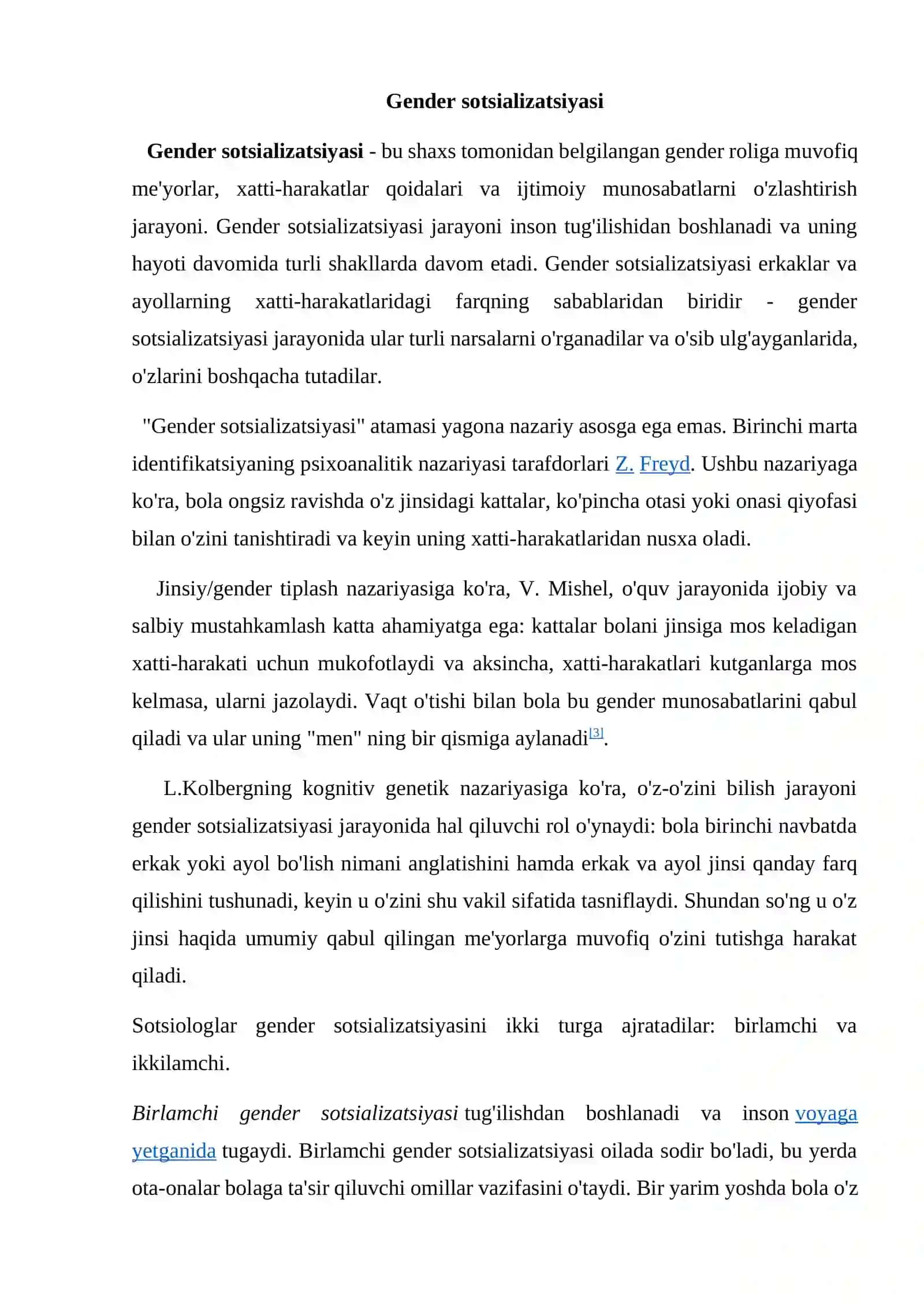 Gender sotsializatsiyasi 2