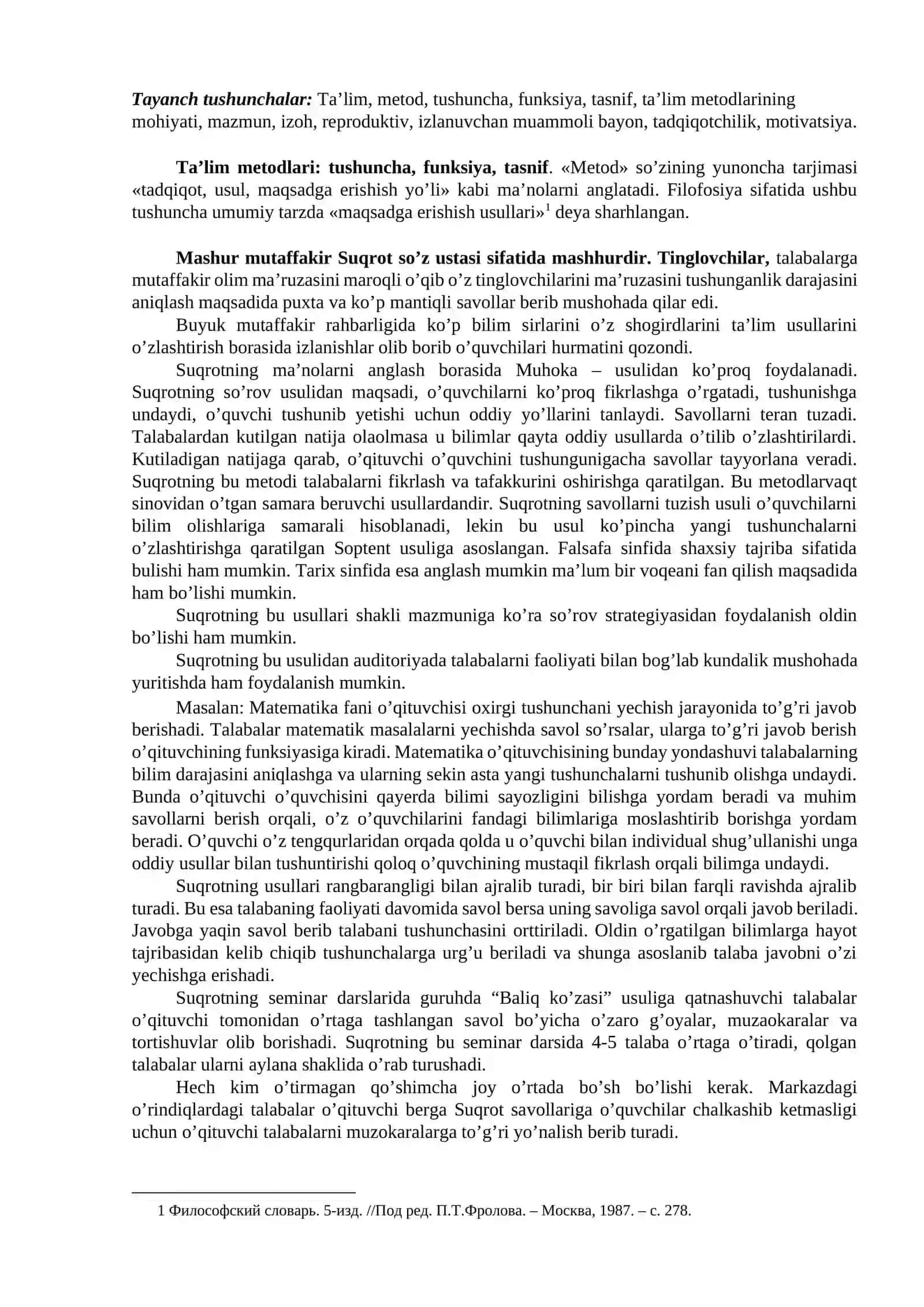 Ta'lim Metodlari: Tushuncha, Funksiya, Tasnif 2
