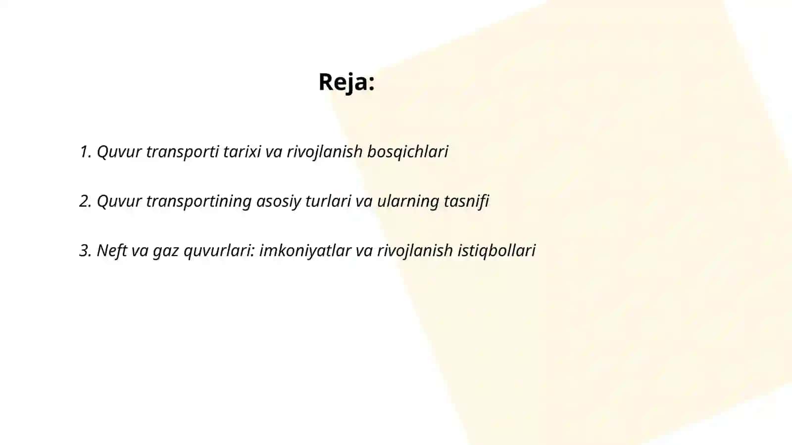 Quvur transporti tasnifi yutuqlari va rivojlanish muammolari 2