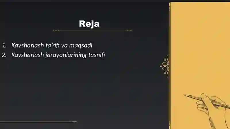 Kavsharlash texnologik jarayoni 2