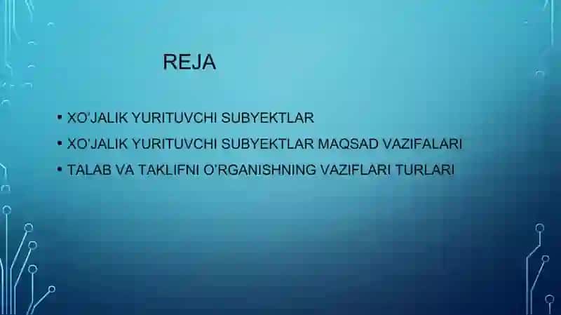 XO'JALIK YURITUVCHI SUBYEKTLAR 2