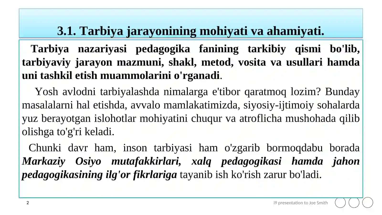 Tarbiya jarayonining mohiyati va ahаmiyati 2