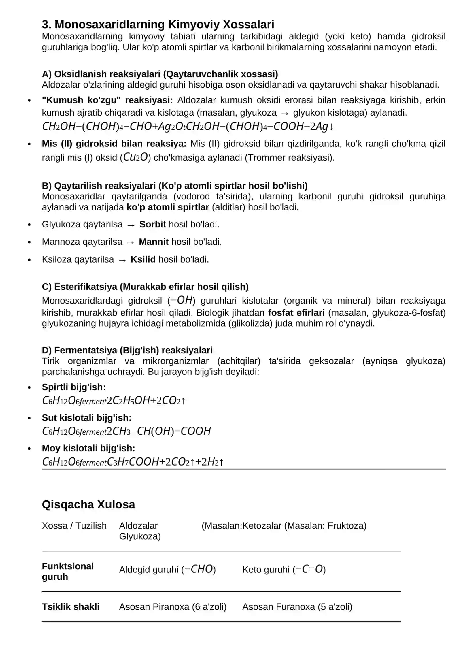 Monosaxaridlar tuzulishi va xossalari 2