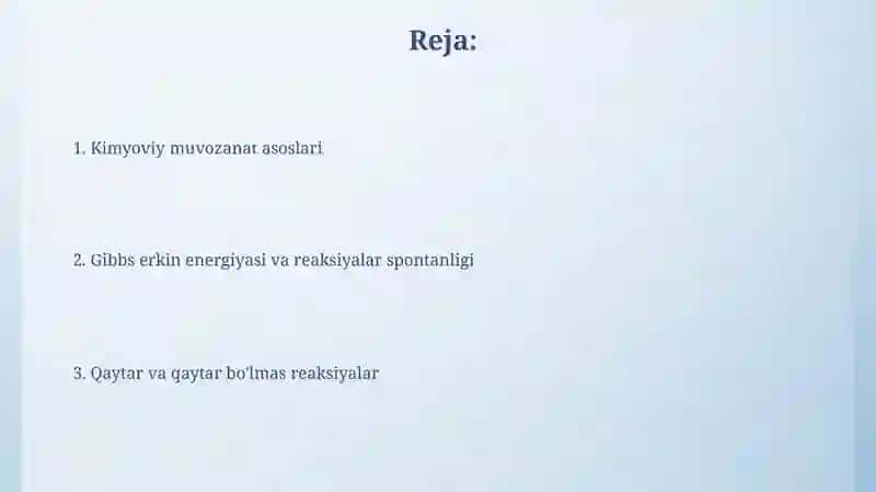 Kimyoviy tenglik asoslari 2