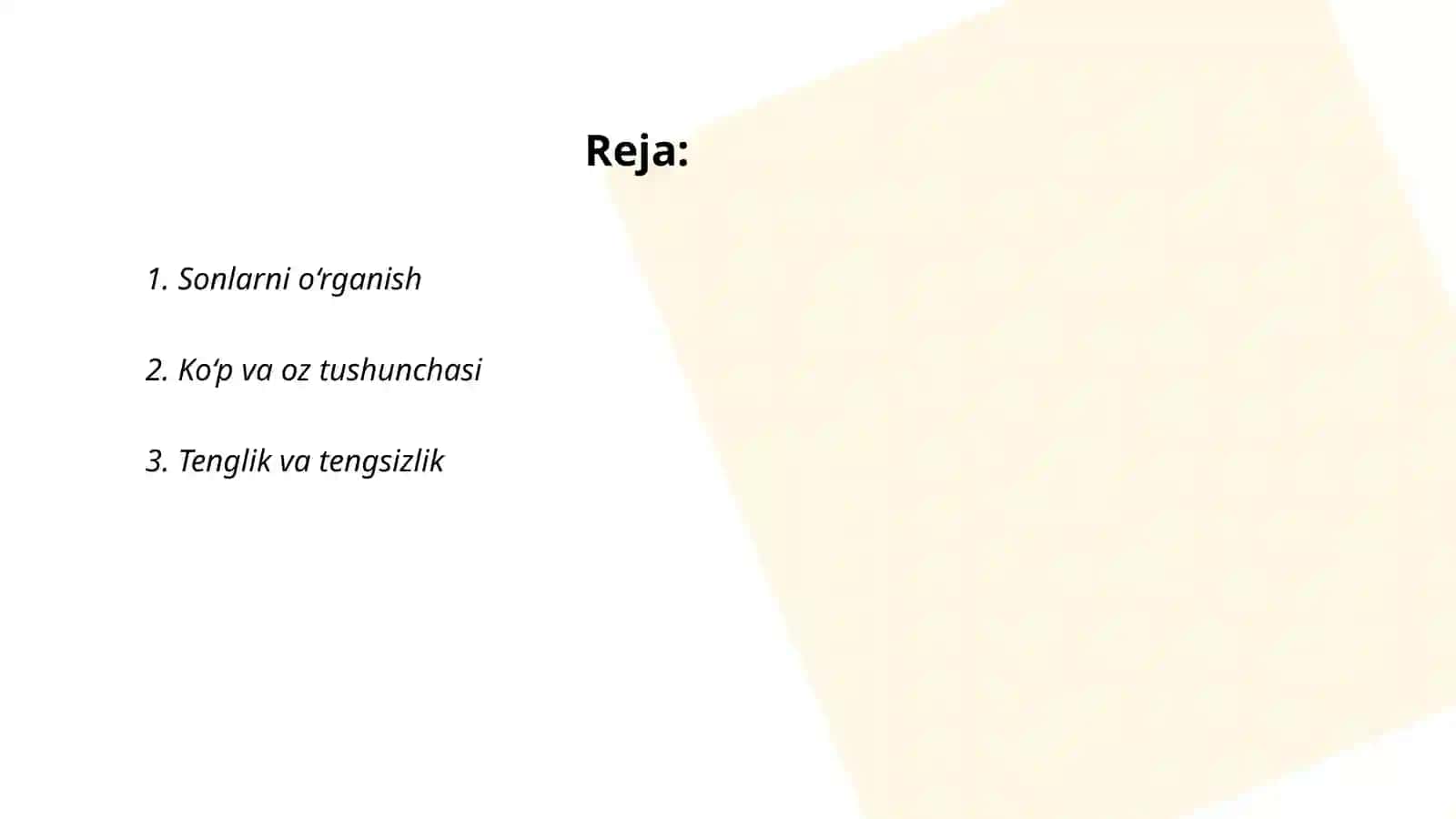 Sonlarni o‘rganish 2