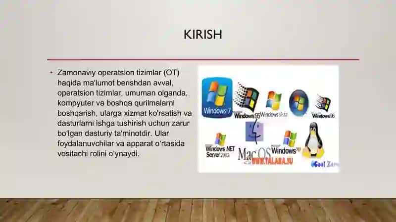 ZAMONAVIY OPERATSION TIZIMLAR OBZORI 2
