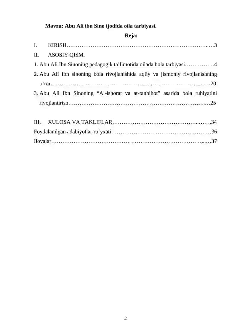 Abu Ali ibn Sino ijodida oila tarbiyasi. 2
