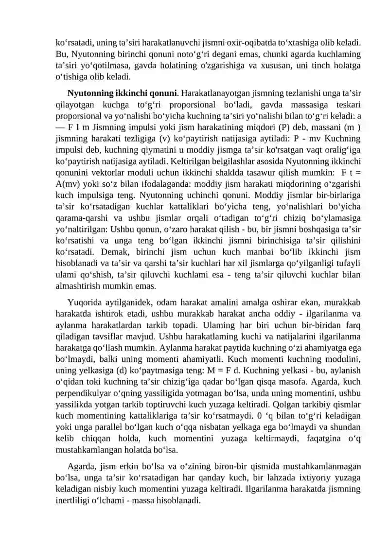 Odam harakatlari dinamikasi 2