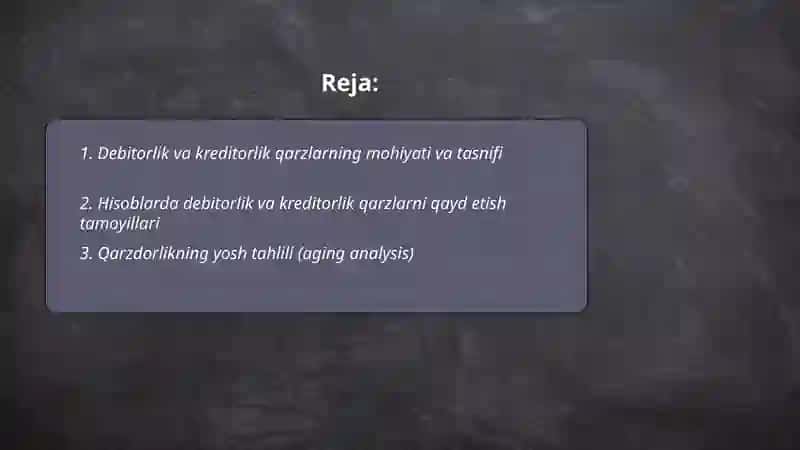 Debitorlik va kreditorlik qarzlar tahlili 2