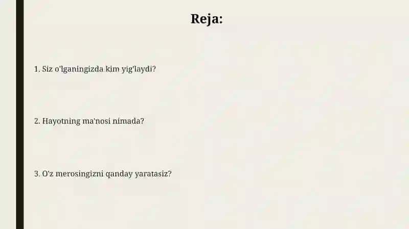 “O’lsang kim yig’laydi” 2