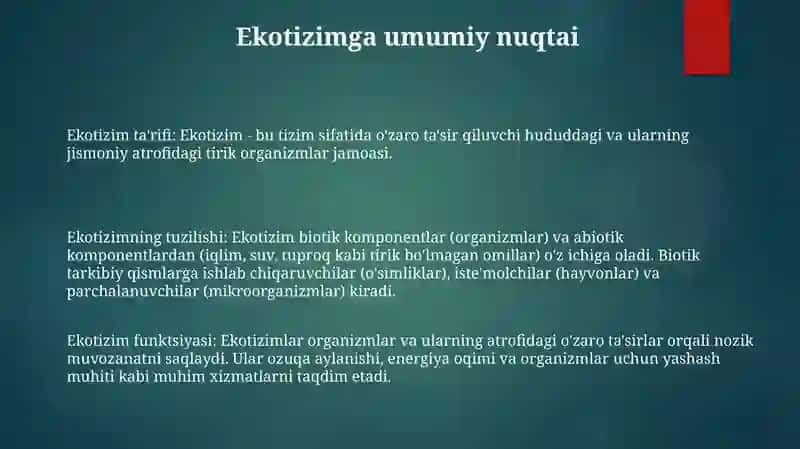Ekotizim Va Uning Tuzilishi 2