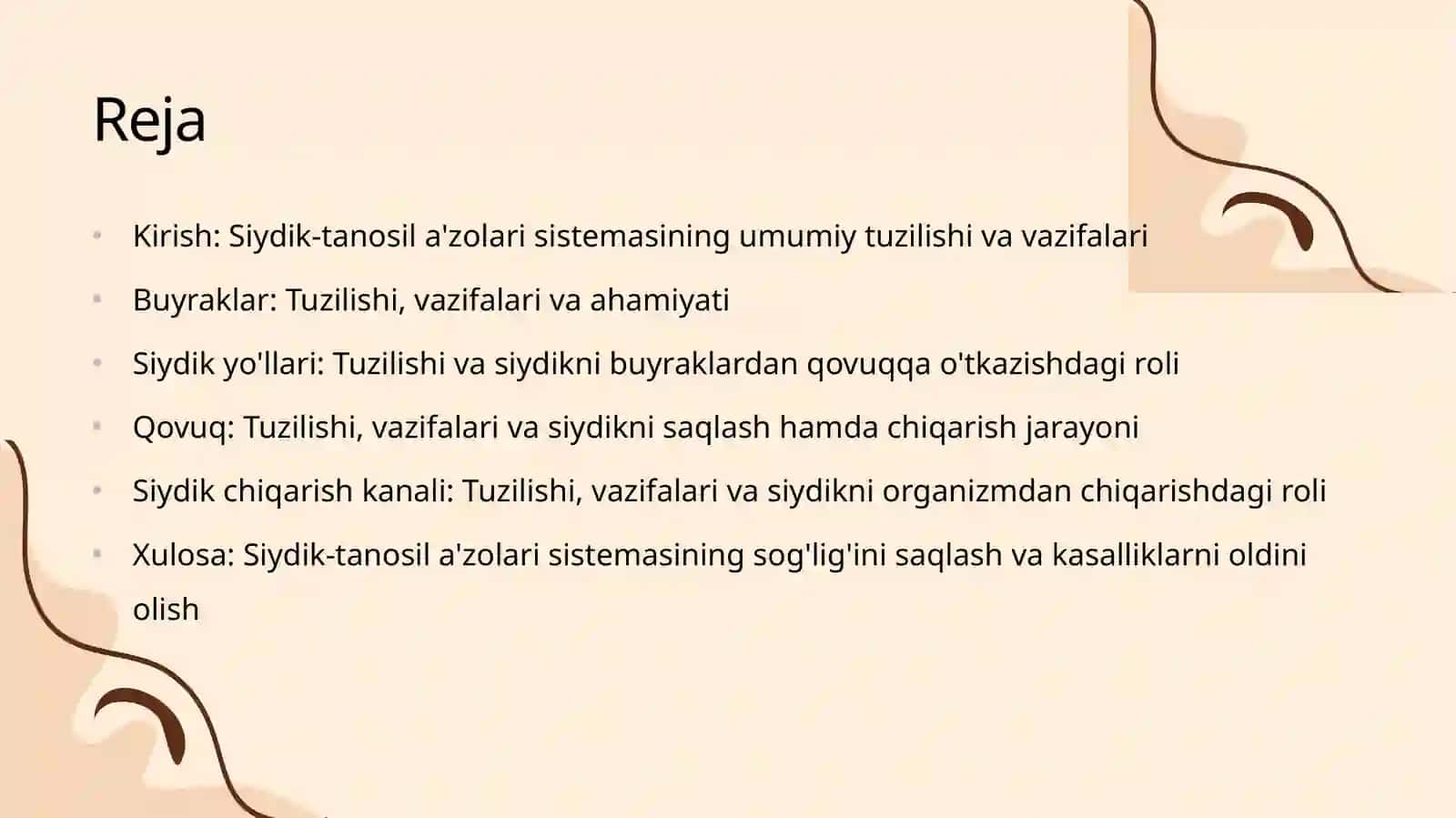 Siydik-tanosil a'zolari sistemasi 2