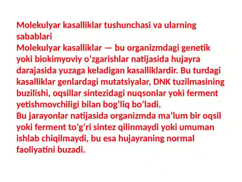 Molekulyar kasalliklar 2