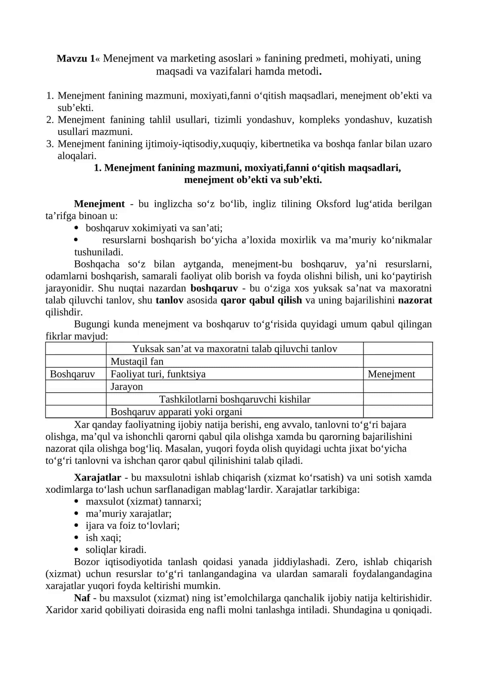 Menejment va marketing asoslari 2