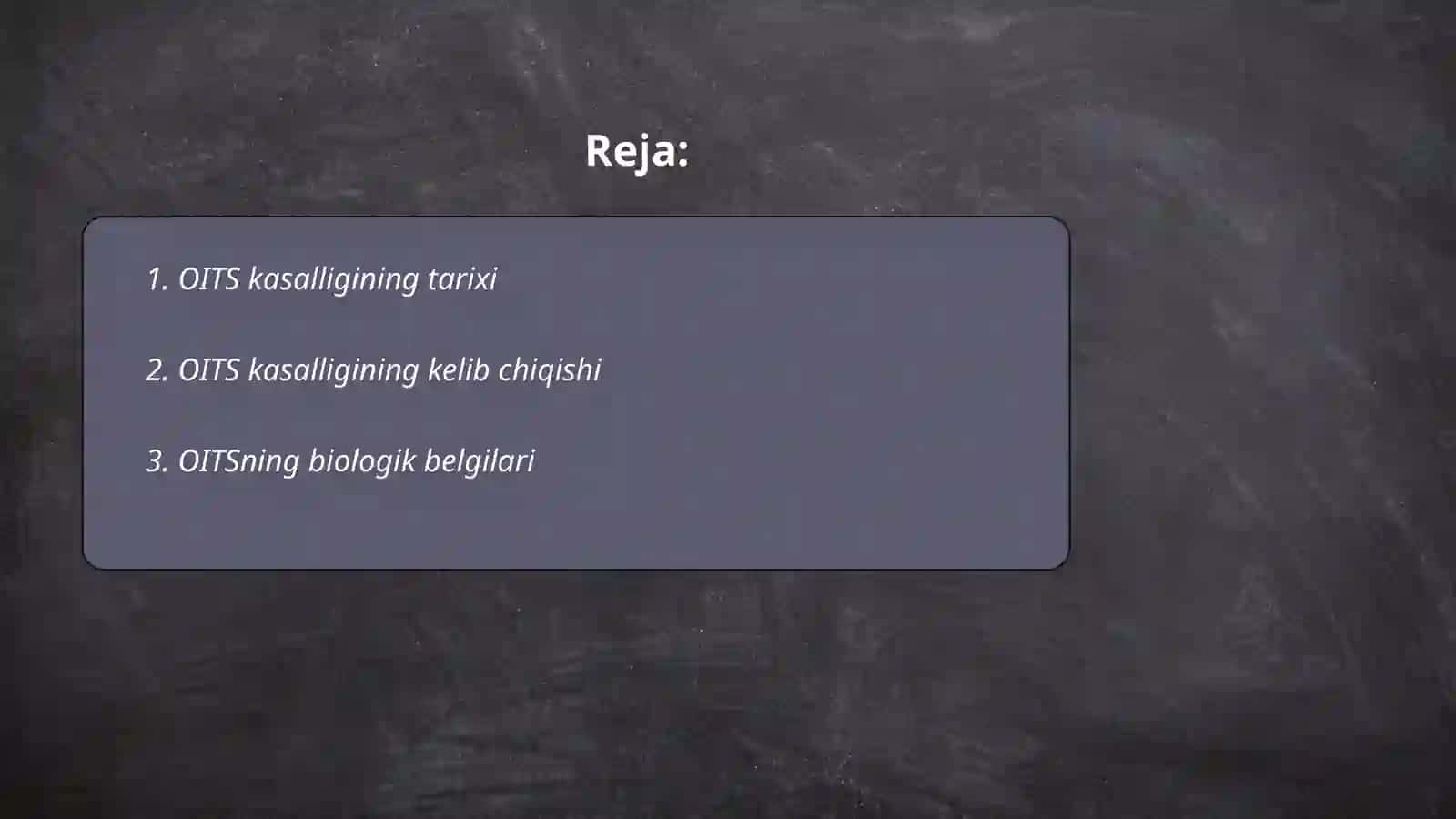 OITS kasalligi (OITS Disease) 2