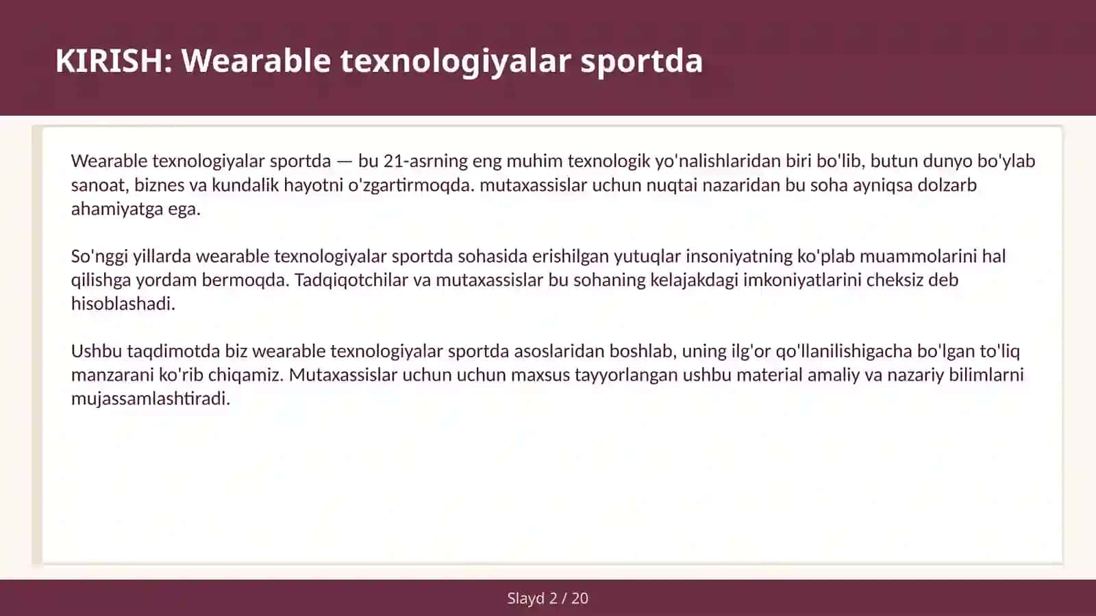 Wearable texnologiyalar sportda 2
