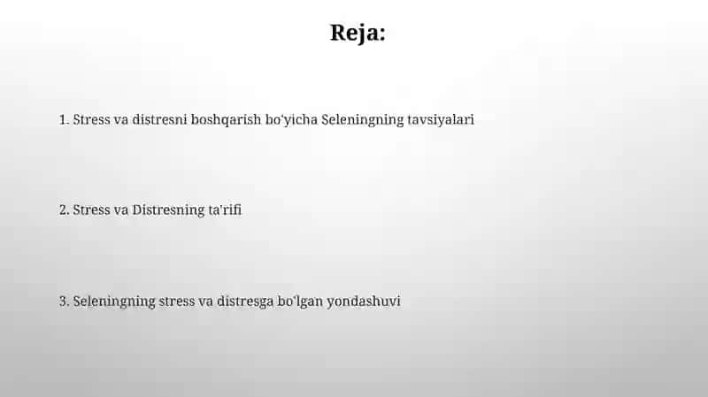 G.Selening stress va distress haqidagi talimoti 2