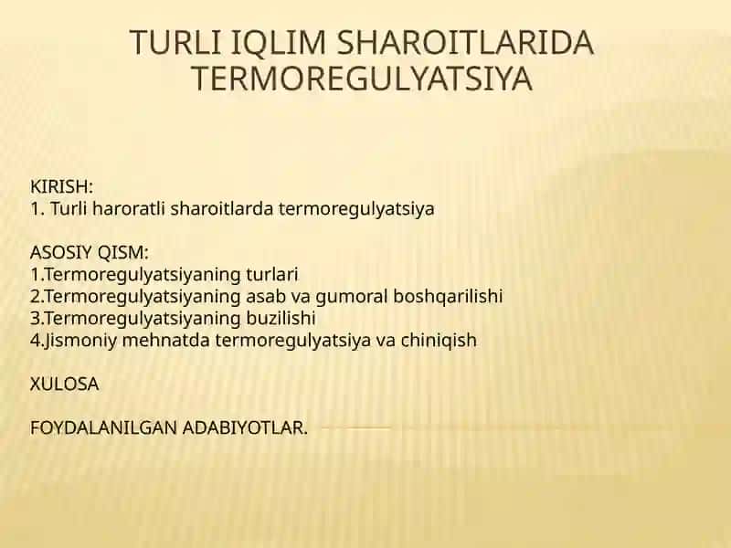 Termo Regulyatsiya 2